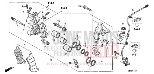 BREMSSATTEL, R. VORNE (CB1000RA) CB1000RAA de 2010